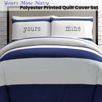 Big Sleep Yours Mine Navy Quilt Cover Set Double