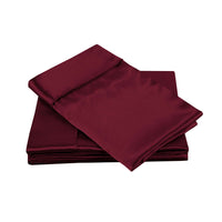 Big Sleep 300TC Deluxe Essentials Satin Sheet Set Burgundy King