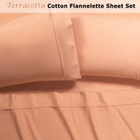 Accessorize Cotton Flannelette Sheet Set 40cm Wall Terracotta King