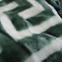 Bloomington 800GSM Greek Key Green Winter Premium Quality 1 Ply Mink Blanket Queen