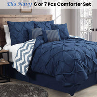 J Elliot Home 6 Pcs Ella Navy Comforter Set Single