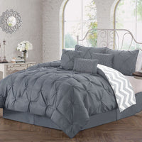 J Elliot Home 7 Pcs Ella Grey Comforter Set King