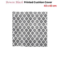 Bowen Black Printed Cushion Cover 43 x 43cm