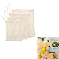 J Elliot Home Lemonade Karma Set of 4 Cotton Eco-Friendly Natural Mesh Storage Bag Set