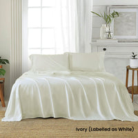 J Elliot Home Soft Microfiber Sheet Set Queen Ivory (labelled as White)