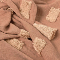 J Elliot Home Quinn 100% Cotton Textured Throw 130 x 160 cm Clay Pink & Soft Pink