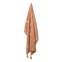 J Elliot Home Quinn 100% Cotton Textured Throw 130 x 160 cm Clay Pink & Soft Pink