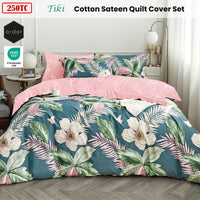 Ardor 250TC Tiki Tropical Cotton Sateen Quilt Cover Set Queen