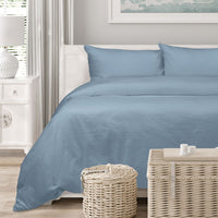 Algodon Romy Blue Cotton Jacquard Quilt Cover Set King