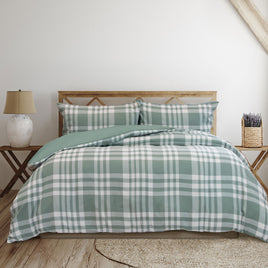 Ardor Ronan Green Plaid Jacquard Quilt Cover Set King