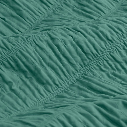 Ardor Tuscan Teal Ruched Quilt Cover Set Queen