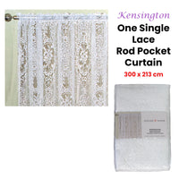 Yours to Love One Kensington White Lace Rod Pocket Curtain 300 x 213 cm