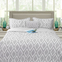 Ramesses Alena Silver 4 Pcs Ultrasonic Comforter Set Queen