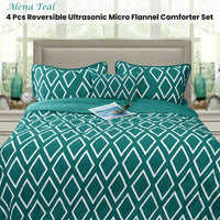 Ramesses Alena Teal 4 Pcs Ultrasonic Comforter Set Queen