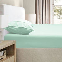 Ramesses 2000TC Bamboo Embossed Fitted Sheet Combo Set Aqua Queen