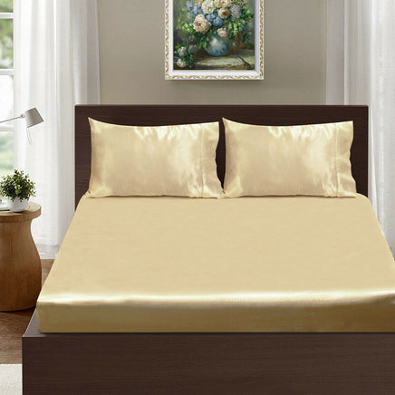 Ramesses Casablanca Satin Fitted Sheet Combo Set Champagne King