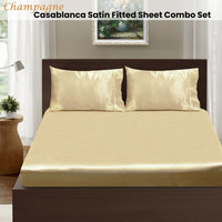 Ramesses Casablanca Satin Fitted Sheet Combo Set Champagne King