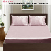 Ramesses Casablanca Satin Fitted Sheet Combo Set Tea Rose King