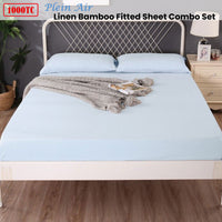 Ramesses 1000TC Linen Bamboo Fitted Sheet Combo Set Plein Air King