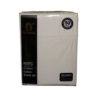 800TC Ramesses Cotton Sateen Sheet Set Cream King