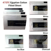 Ramesses 475TC Egyptian Cotton Fitted Sheet Queen White