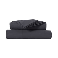 Kingtex Ultra-Soft Micro Flannel Sheet Set 40 cm Wall Charcoal Double