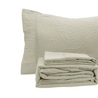 Ramesses Oatmeal Pebble Wash Linen Look Alternative Sheet Set Double