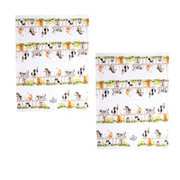 Ashdene Set of 2 Kitten Adventures Cotton Kitchen Tea Towels Chasing Butterflies