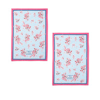 Ashdene Set of 2 Cherry Blossom Cotton Kitchen Tea Towels 50 x 70 cm