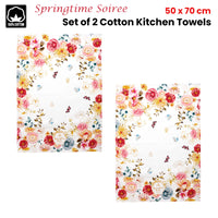 Ashdene Set of 2 Springtime Soiree Cotton Kitchen Tea Towels 50 x 70 cm