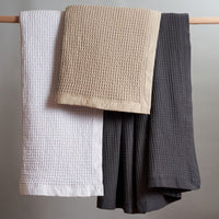 Logan and Mason Charcoal 100% Cotton Waffle Blanket Queen/King