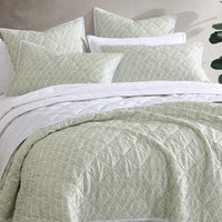 Logan and Mason Shelby Sage Cotton Rich Quilted Coverlet Set Queen/King