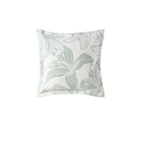 Platinum Collection Grace Sage Polyester Cotton Jacquard Square Filled Cushion 45 x 45cm