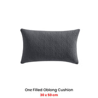 Platinum Collection Kayo Charcoal 100% Cotton Oblong Filled Cushion 30 x 50cm