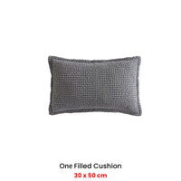 Private Collection Urban Charcoal 100% Cotton Waffle Oblong Filled Cushion