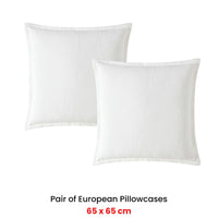 Platinum Collection Pair of Caspian White European Pillowcases 65 x 65cm