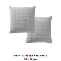 Platinum Collection Pair of Flo Fog European Pillowcases 65 x 65cm