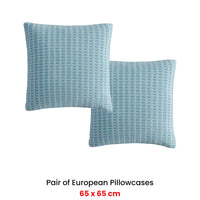 Platinum Collection Pair of Frankie Turquoise European Pillowcases 65 x 65cm