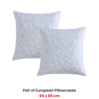 Logan and Mason Pair of Kai Blue European Pillowcases 65 x 65cm