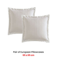 Private Collection Pair of Kingston Stone 100% Cotton Yarn Dyed Jacquard European Pillowcases 65 x 65cm