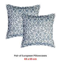 Private Collection Pair of Marina Blue European Pillowcases 65 x 65cm