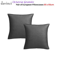 Davinci Octavia Granite Pair of European Pillowcases 65 x 65 cm