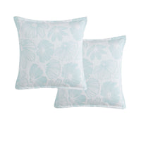 Platinum Collection Pair of Poppi Aqua European Pillowcases 65 x 65cm