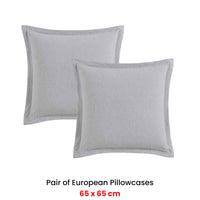 Private Collection Pair of Subi Navy Jacquard European Pillowcases 65 x 65cm