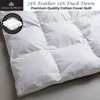 Logan and Mason 75% Feather 25% Duck Down Premium Quality Quilt King