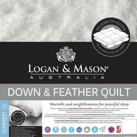 Logan and Mason 75% Feather 25% Duck Down Premium Quality Quilt Queen