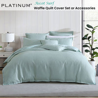 Platinum Collection Ascot Surf Waffle Quilt Cover Set King