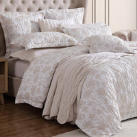 Private Collection Bloom Stone Quilt Cover Set Cotton Yarn Dyed Jacquard King