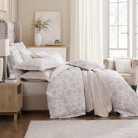 Private Collection Bloom Stone Quilt Cover Set Cotton Yarn Dyed Jacquard Super King