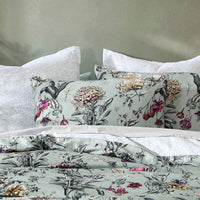 Logan and Mason 250TC Botanical Coast Sage Cotton Sateen Quilt Cover Set King